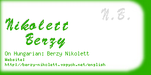 nikolett berzy business card